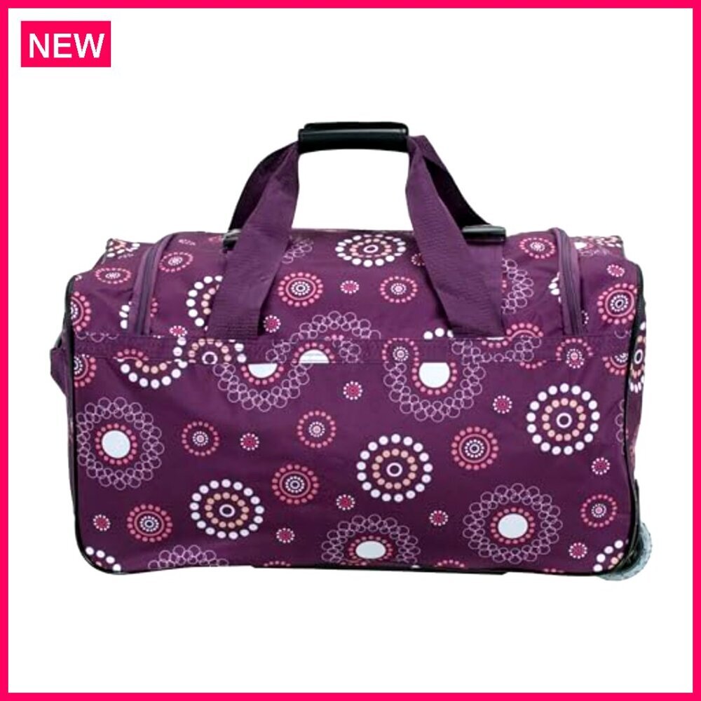 22 Inch Rolling Duffel Bag with Skate Wheels, Heavy Duty Polyester Travel - Picture 5 of 8